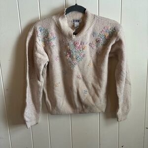 Vintage Angora Silk Beaded Sweater De Rotchild